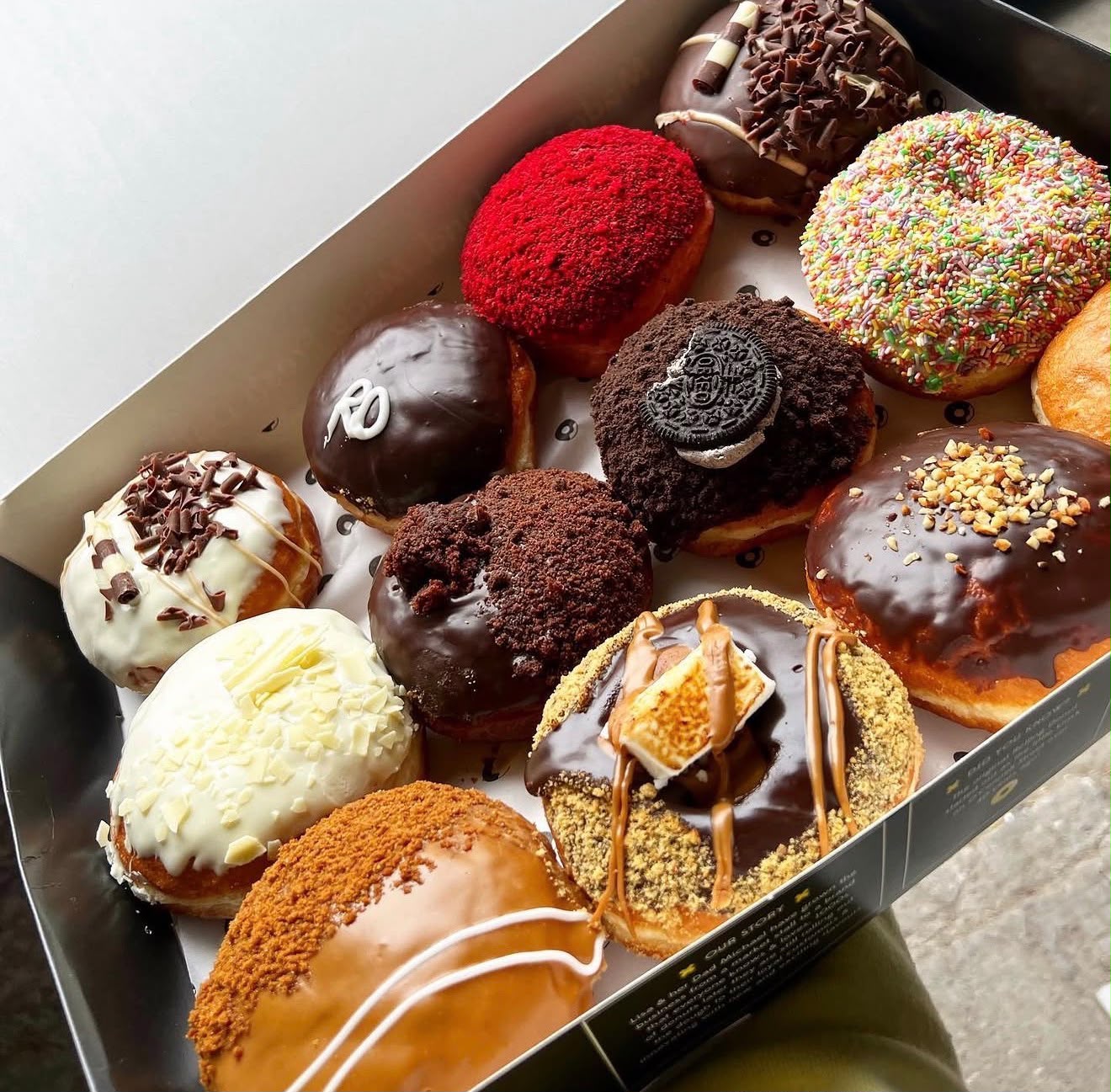 Box of assorted donuts